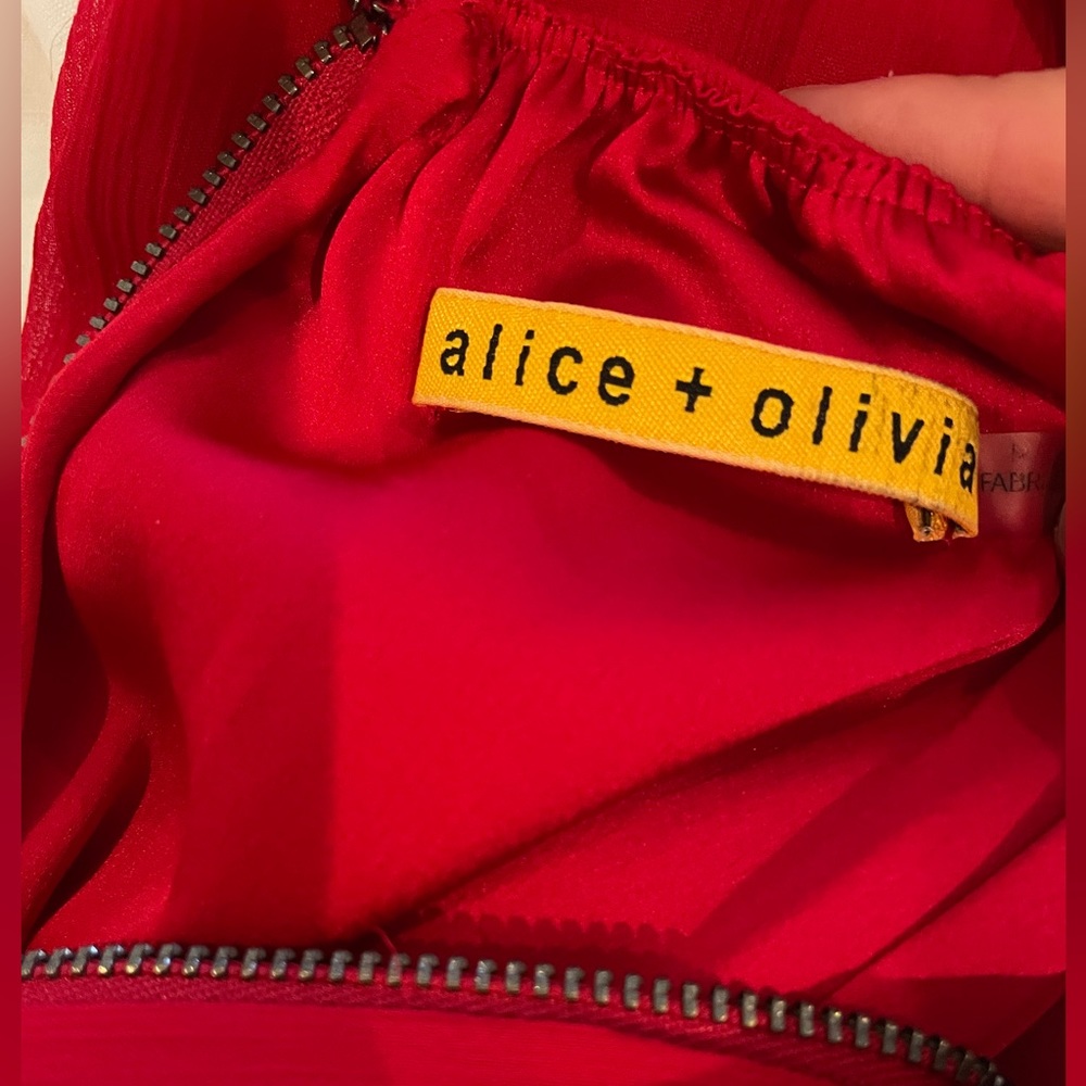 Alice + Olivia strapless red dress size 4 - Picture 6 of 7